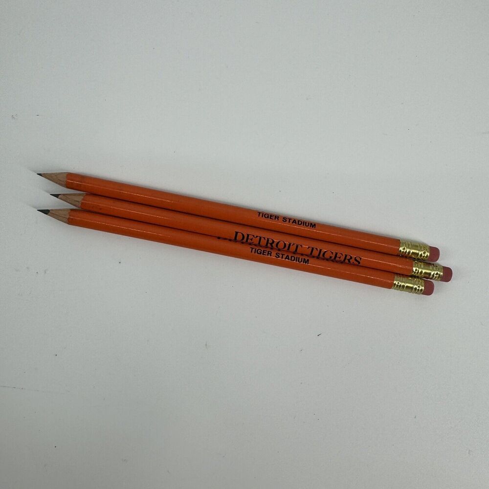 Detroit Tigers Lot Of 3 Vintage Tiger Stadium Score Card Pencils